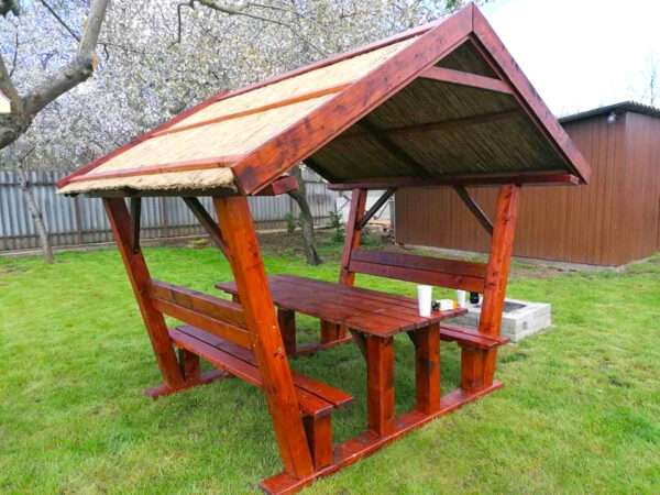 Nádtetős kerti kiülő gyalult oszlopokkal - többféle méretben! - Image 4