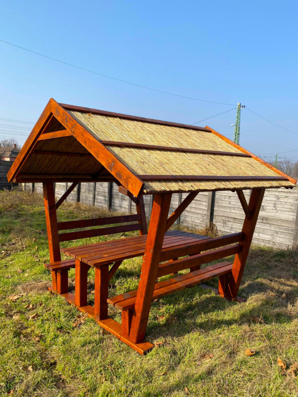 Nádtetős kerti kiülő gyalult oszlopokkal - többféle méretben! - Image 3