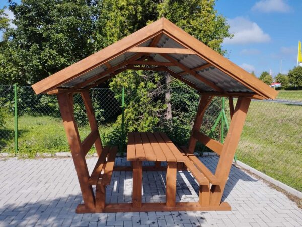Lemeztetős kerti kiülő gyalult oszlopokkal - többféle méretben! - Image 2
