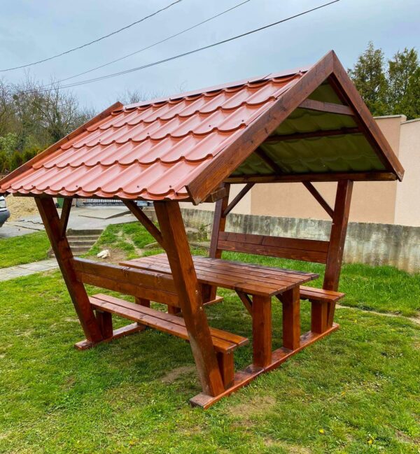 Lemeztetős kerti kiülő gyalult oszlopokkal - többféle méretben! - Image 5