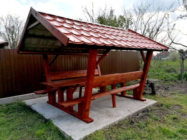 Lemeztetős kerti kiülő gyalult oszlopokkal - többféle méretben! - Image 4