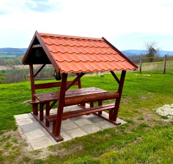 Lemeztetős kerti kiülő rönkfából - többféle méretben! - Image 4