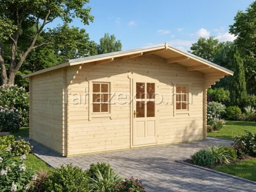 EDINA faház, előtetővel, 2 ablakkal, ajtóval - 19,8 m²-es