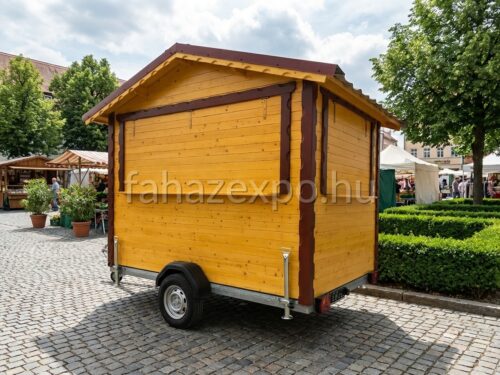 GÁBOR díszes mobil, guruló árusító faház, 6 m²-es