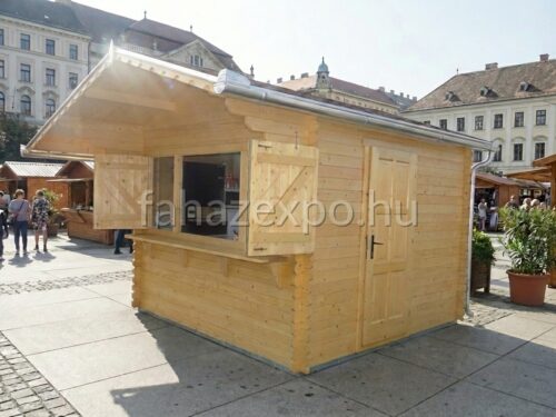 GOLD előtetős árusító faház - 28 mm-es anyagvastagság, 8,85 m²-es