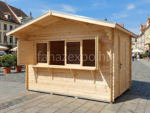 PLATINA előtetés árusító faház, 12 m²-es